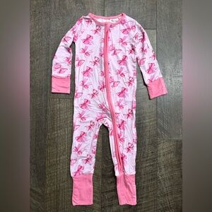 Bow Print bamboo baby girl sleepie pajamas